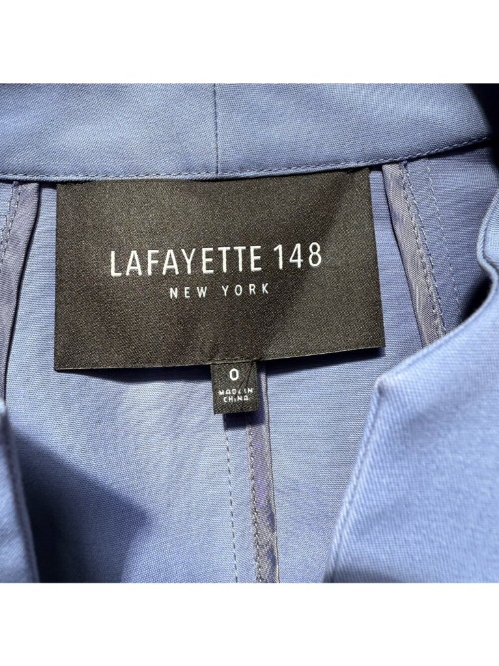 Lafayette 148 New York Susanne Patch Pocket Zip Up Jacket in Bluebird Size 0 - Picture 3 of 9